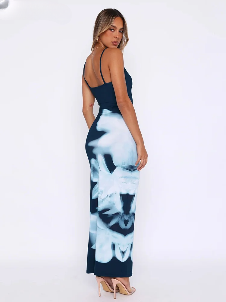 Dominique | Robe Maxi Élégante à Taille Haute avec Imprimé Floral